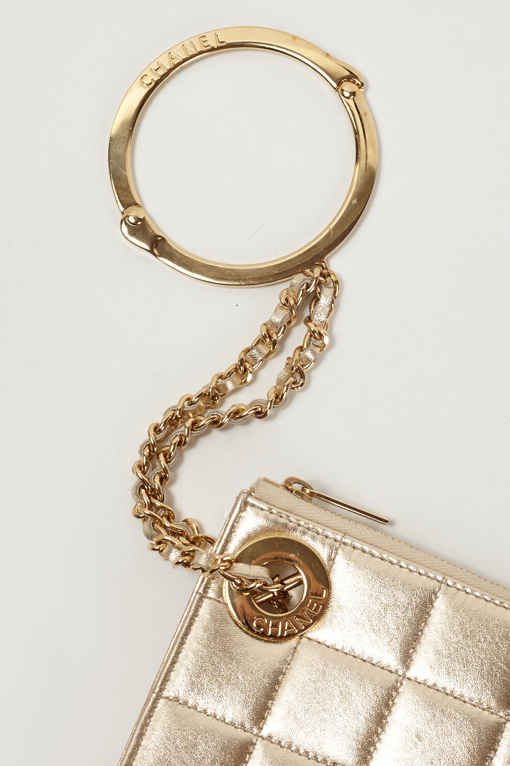 CHANEL 2002-2003 Gold Quilted Cuff Wristlet — Garment