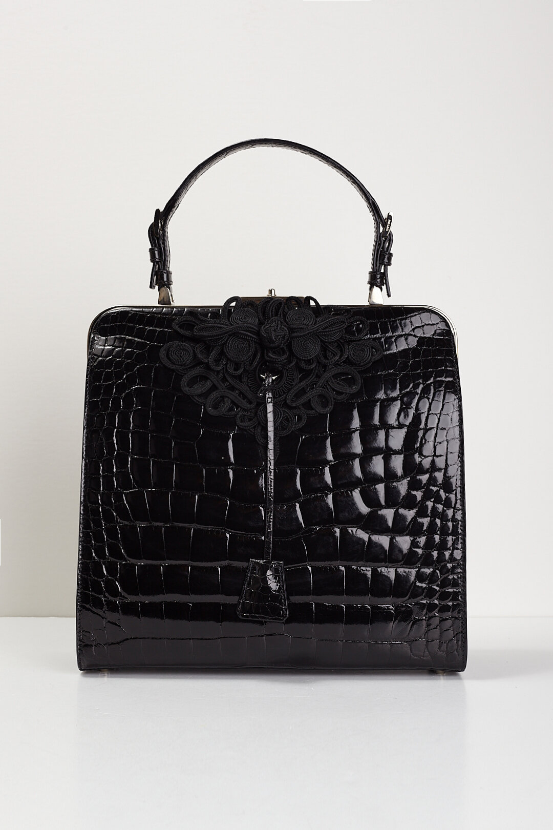 PRADA 90s Black Structured Crocodile Bag — Garment