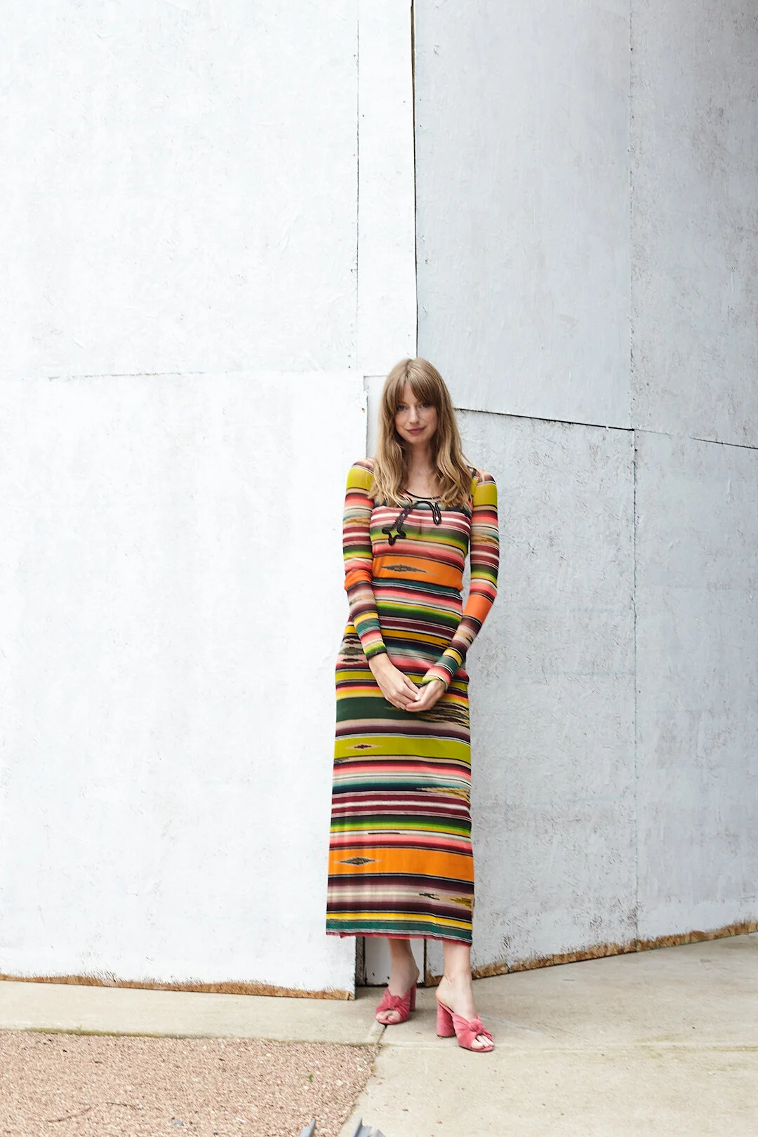 JEAN PAUL GAULTIER ワンピース Striped printed cotton 939470 JEAN PAUL GAULTIER 90s Southwest Striped Mesh Set — Garment
