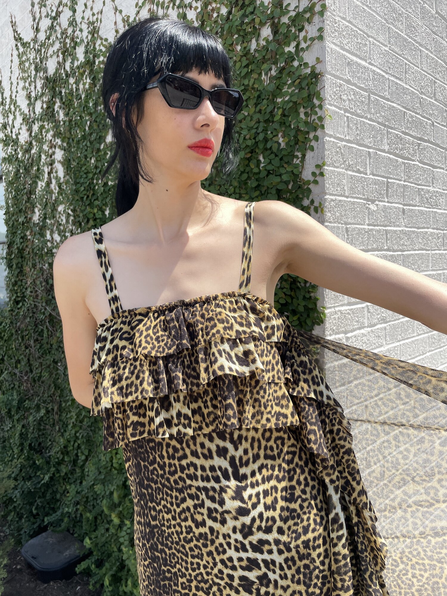 JEAN PAUL GAULTIER 90s Animal Print Asymmetrical Ruffle Dress — Garment