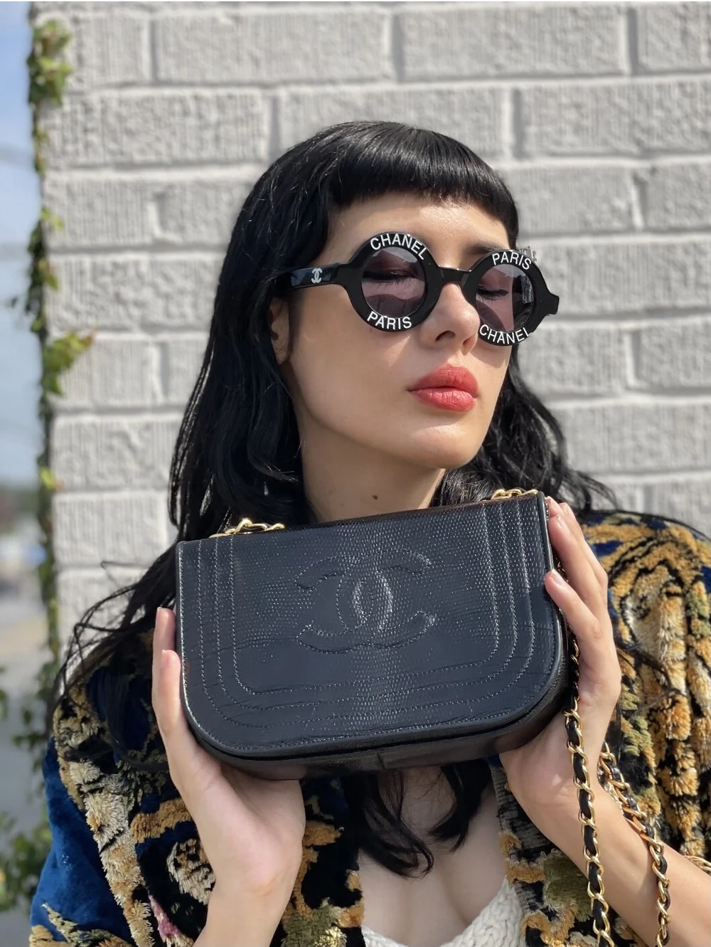 Chanel Black Round Classic Sunglasses Chanel Black Acetate Round Frame Sunglasses - 5410 | Yoogi main image 2