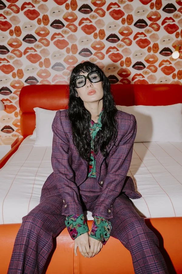 YVES SAINT LAURENT 80s Purple Wool Plaid Suit — Garment Modern +