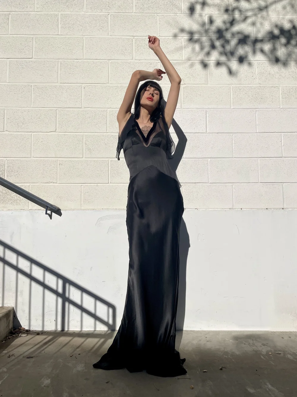 JOHN GALLIANO 90s Black Silk Gown w/ Sheer Details — Garment Modern +  Vintage
