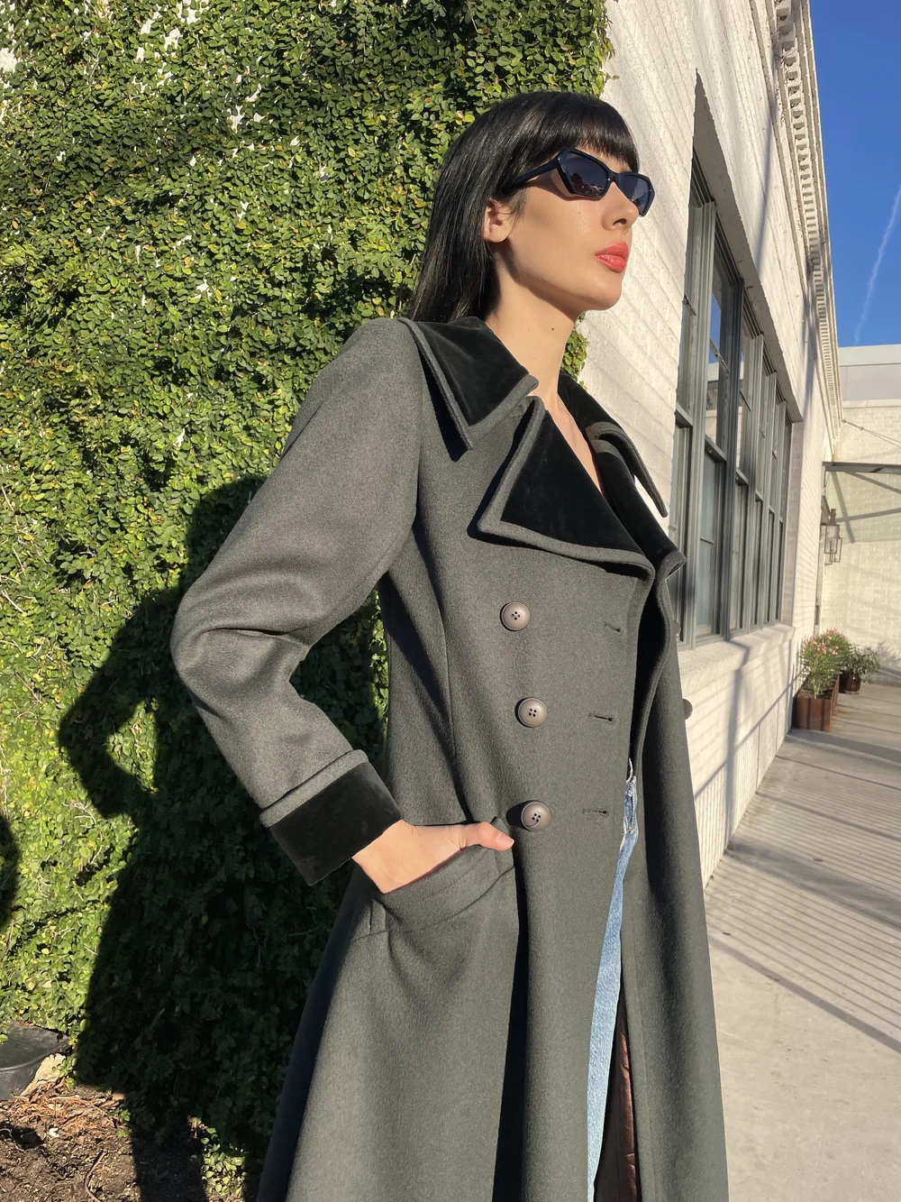 70s YVES SAINT LAURENT wool long coat