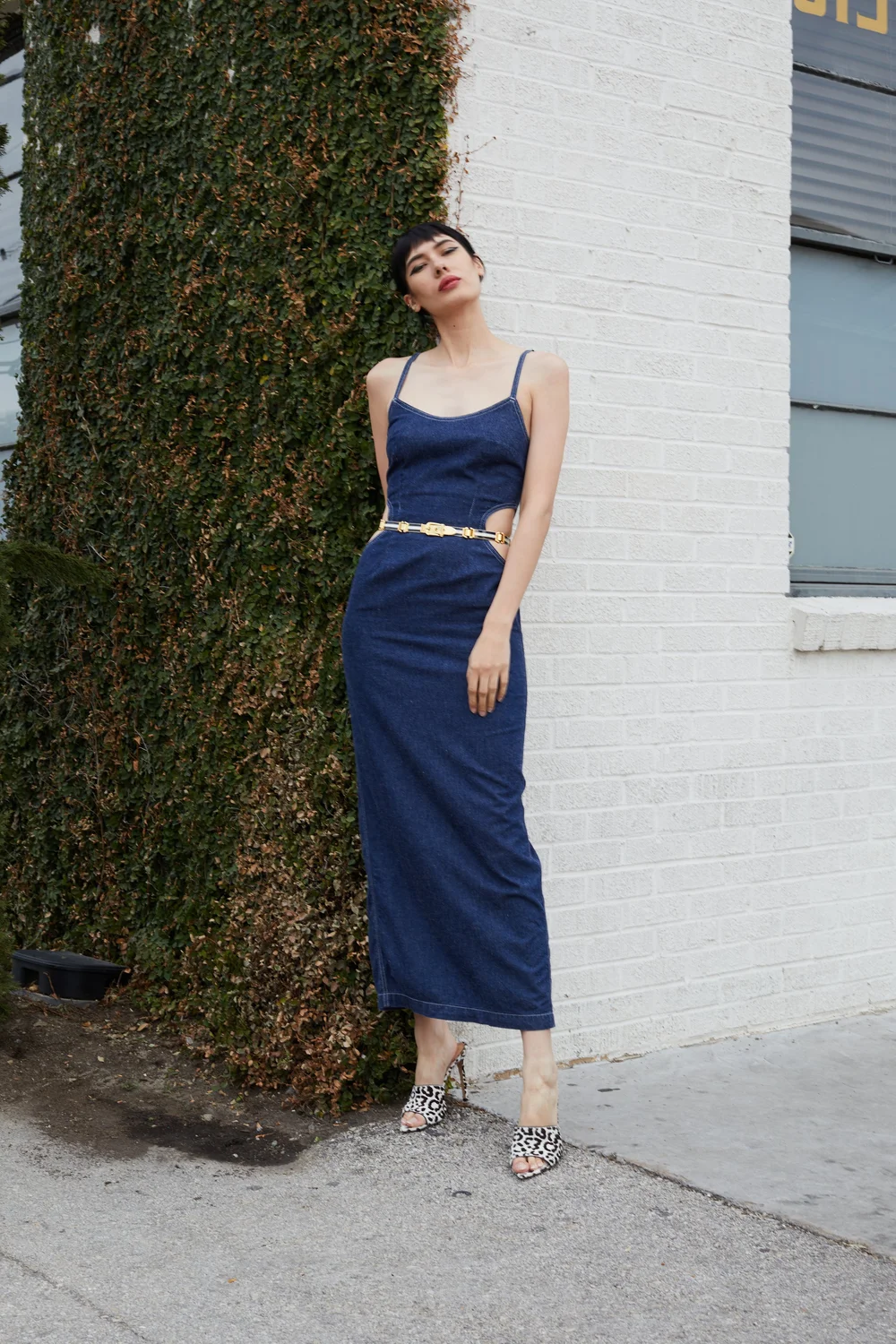 90s denim dress style 90s Blue Denim Dress Apart Vintage Dark Blue Summer Jeans