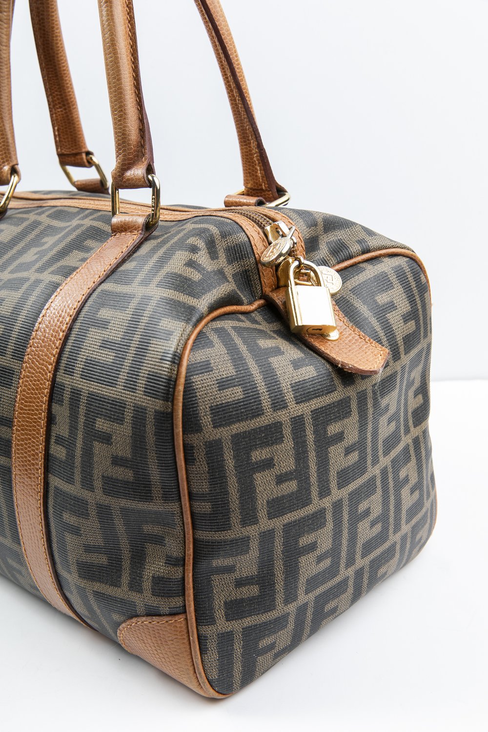 Vintage Fendi Monogram All over print Boston Bag / Duffel Bag