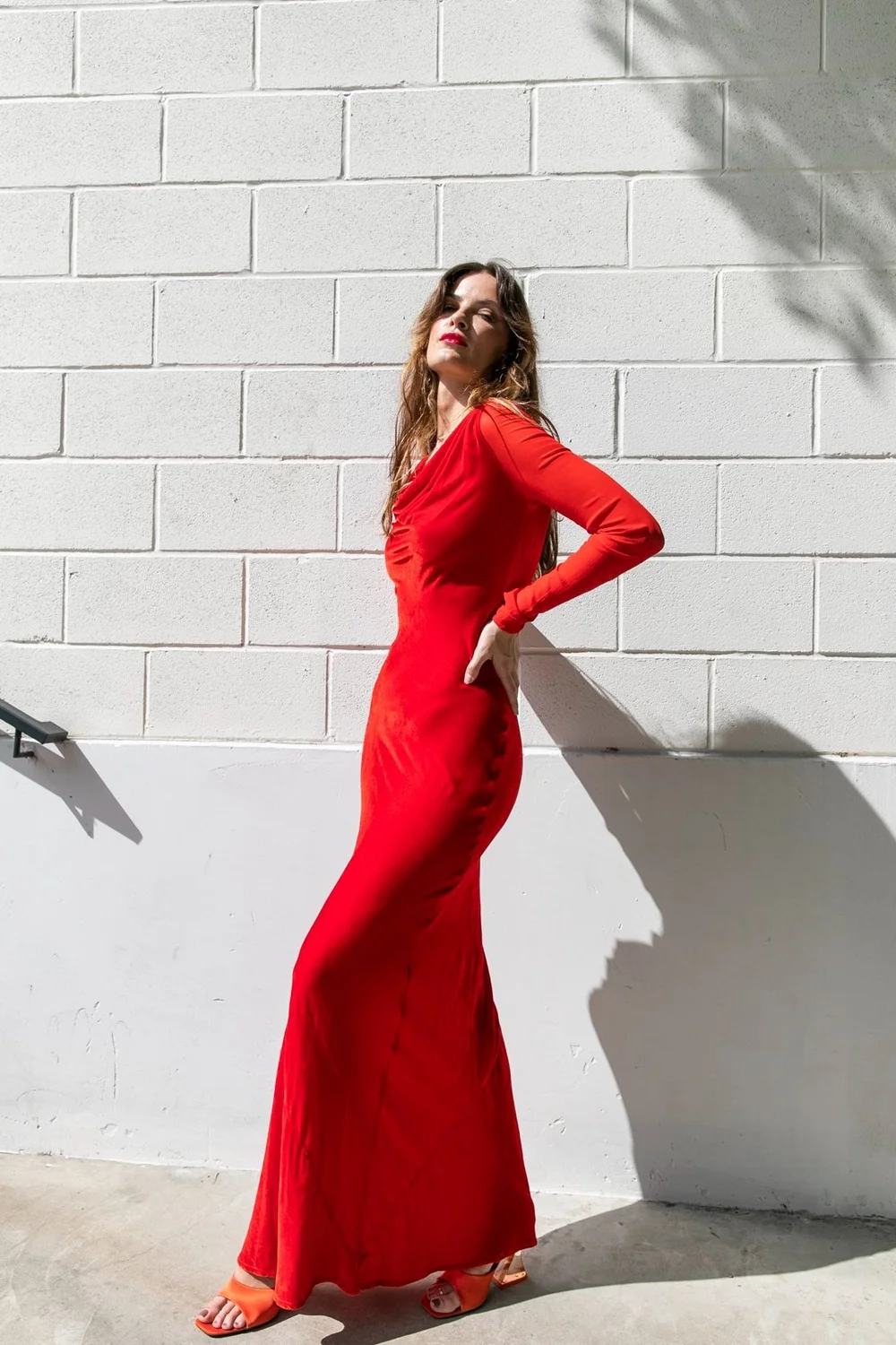 GHOST 90s Red Velvet Maxi Dress w/ Sheer Sleeves  Garment Modern + Vintage