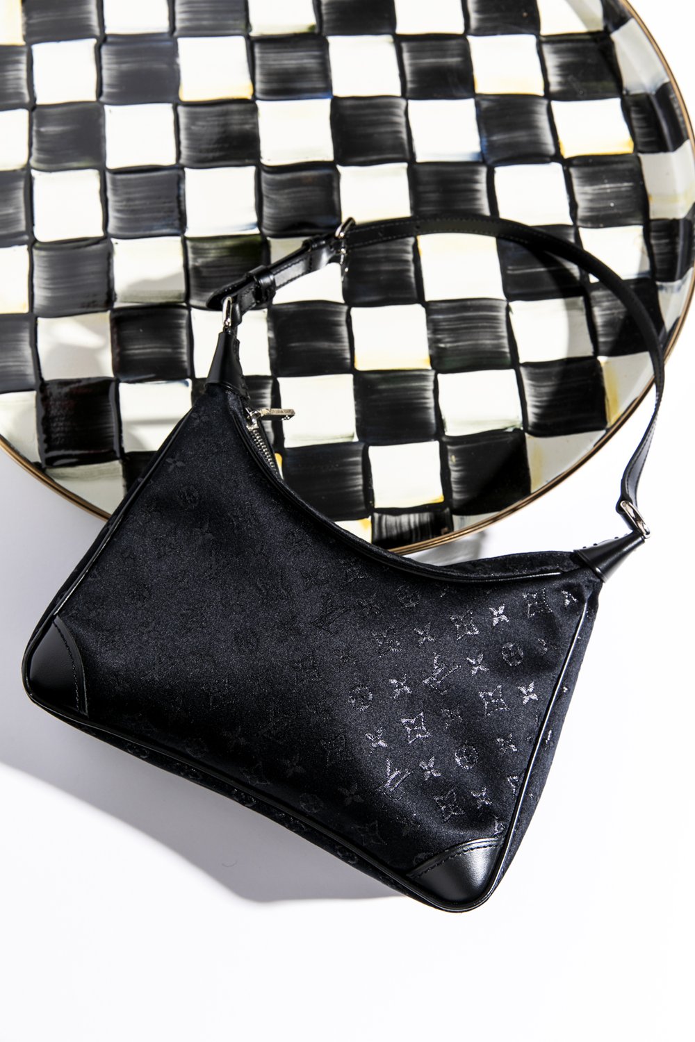 Louis Vuitton Black Monogram Satin Mini Boulogne Bag Louis Vuitton