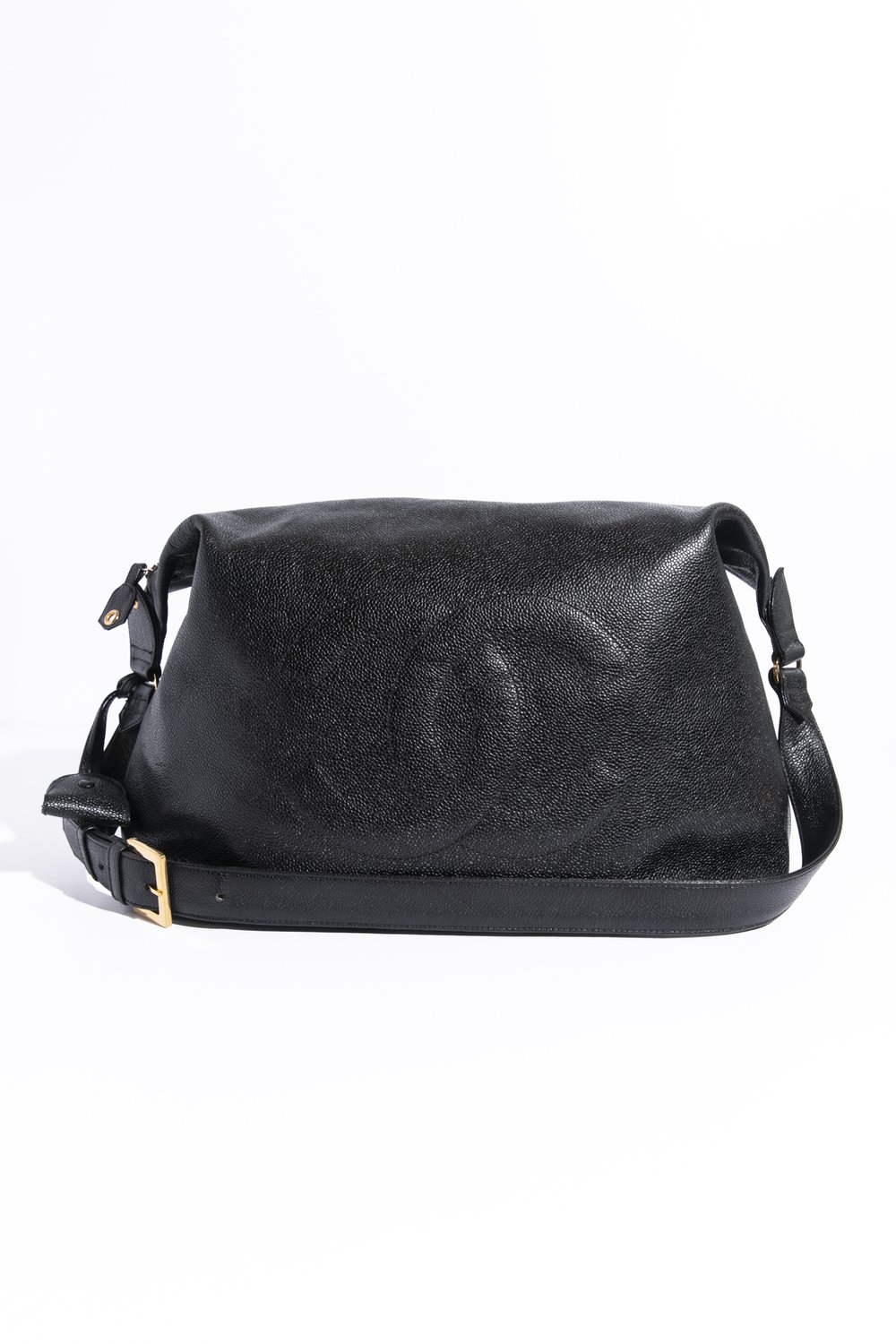 CHANEL 1994-1996 Black Caviar Leather Timeless Hobo Bag — Garment