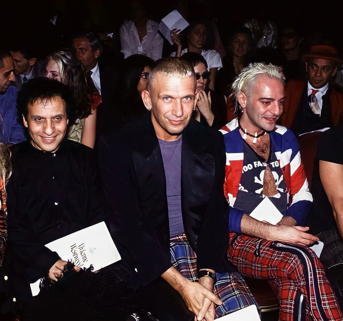 Front row at Vivienne Westwood&rsquo;s S/S 1994 show. #alaia #gaultier #galliano #legends via @ideservecouture