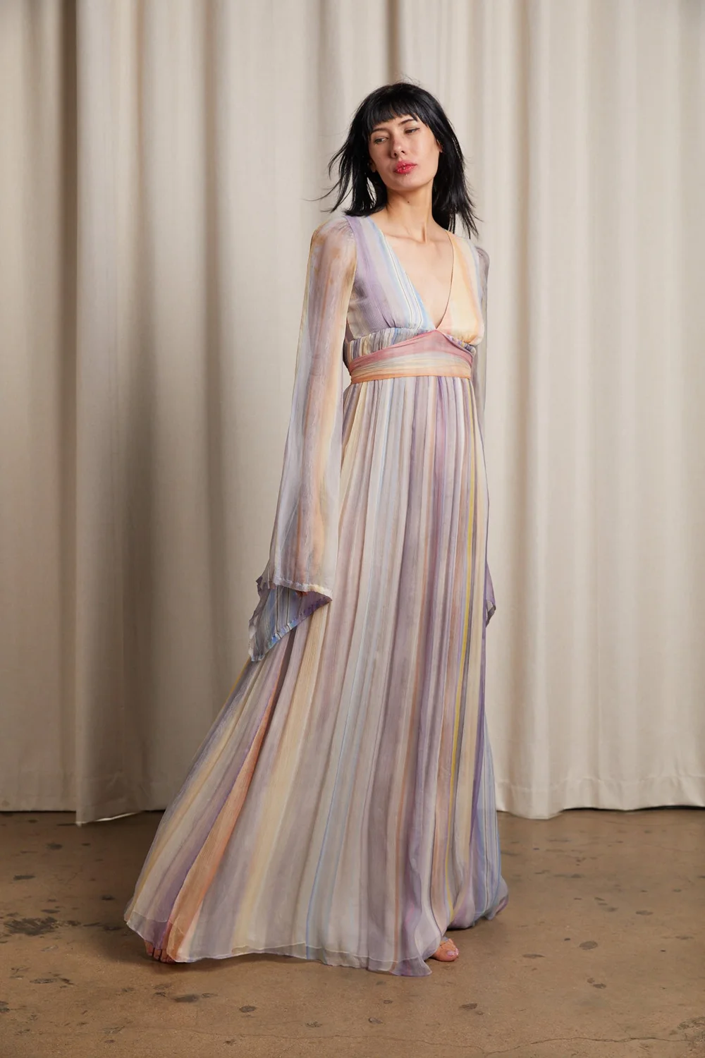 ISAAC MIZRAHI Resort 2009 Watercolor Silk Chiffon Gown  Garment Modern +  Vintage