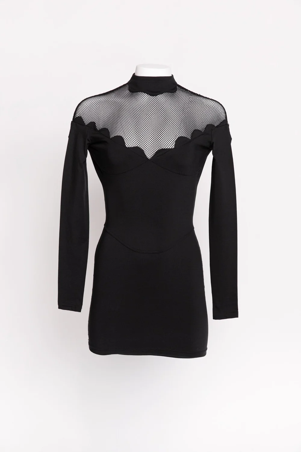 MUGLER 1992 Black Mesh Cutout Bandage L/S Dress — Garment Modern + Vintage