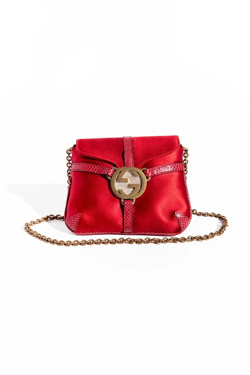 Gucci Vintage Red Satin Rhinestone Horsebit Mini Backpack AUTHENTIC GUCCI Horsebit Black Satin Rhinestone Backpack  main image 2
