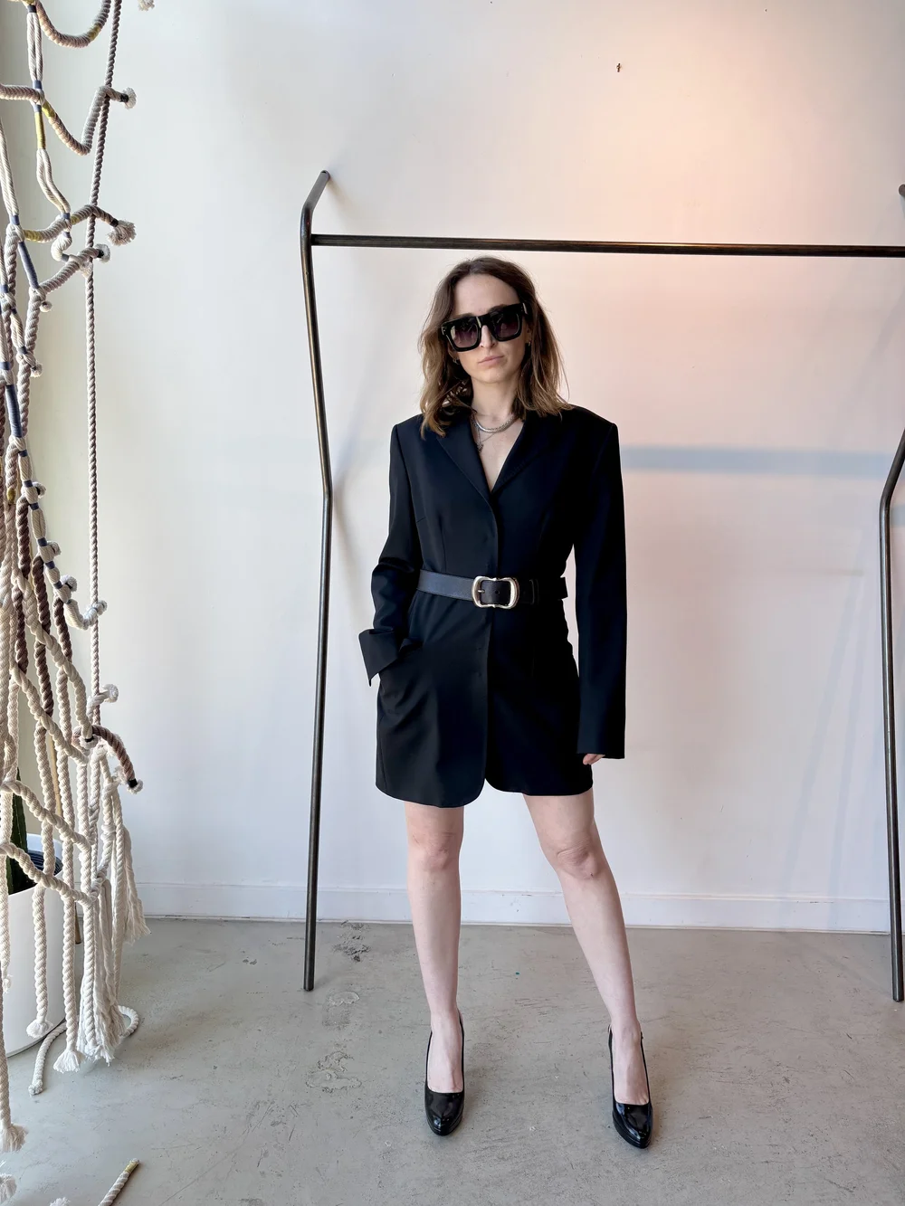 DOLCE & GABBANA 90s Classic Black Wool Suit w/ Snap Buttons