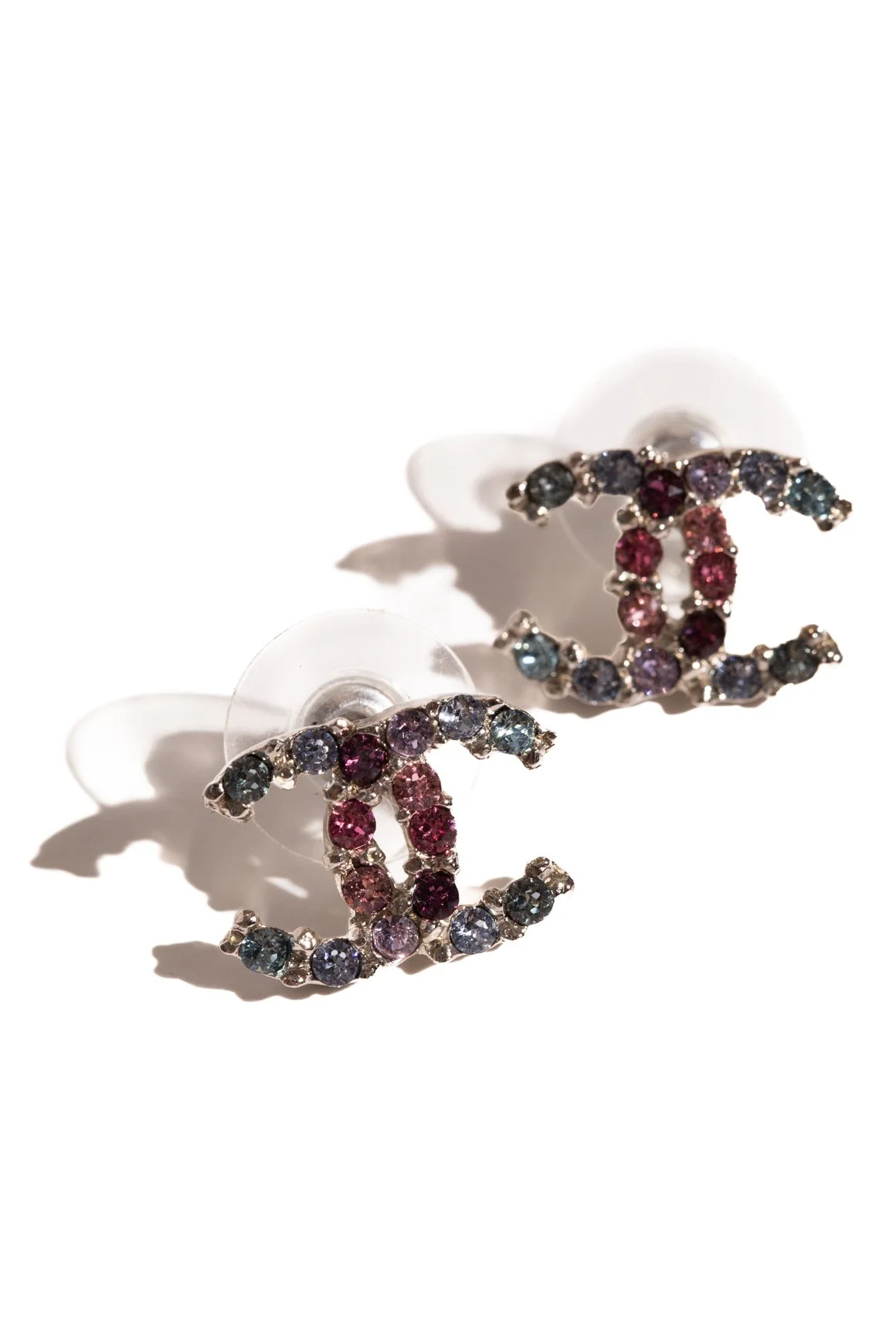 CHANEL 2016 Multi-Color Crystal "CC" Stud Earrings