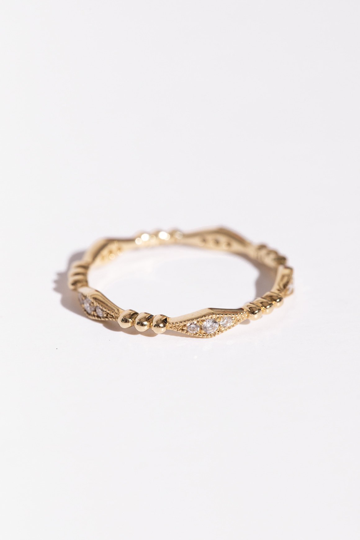 JENNIE KWON 14k Gold Diamond Deco Beaded Band