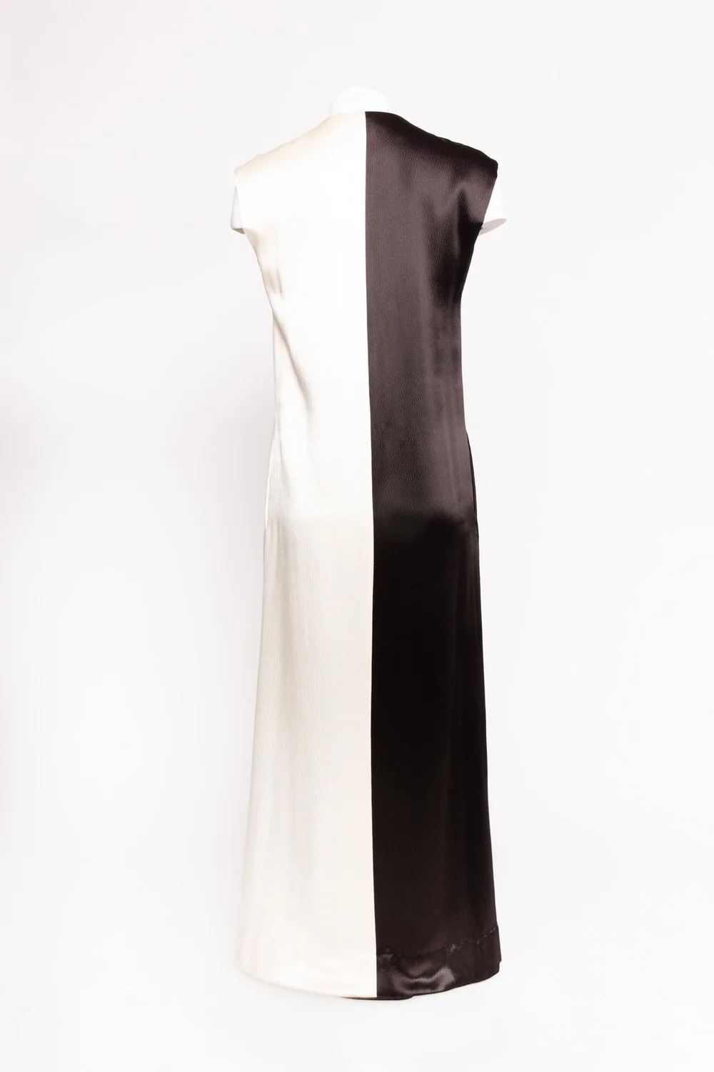 halston black and white dress Black Flounce Gown