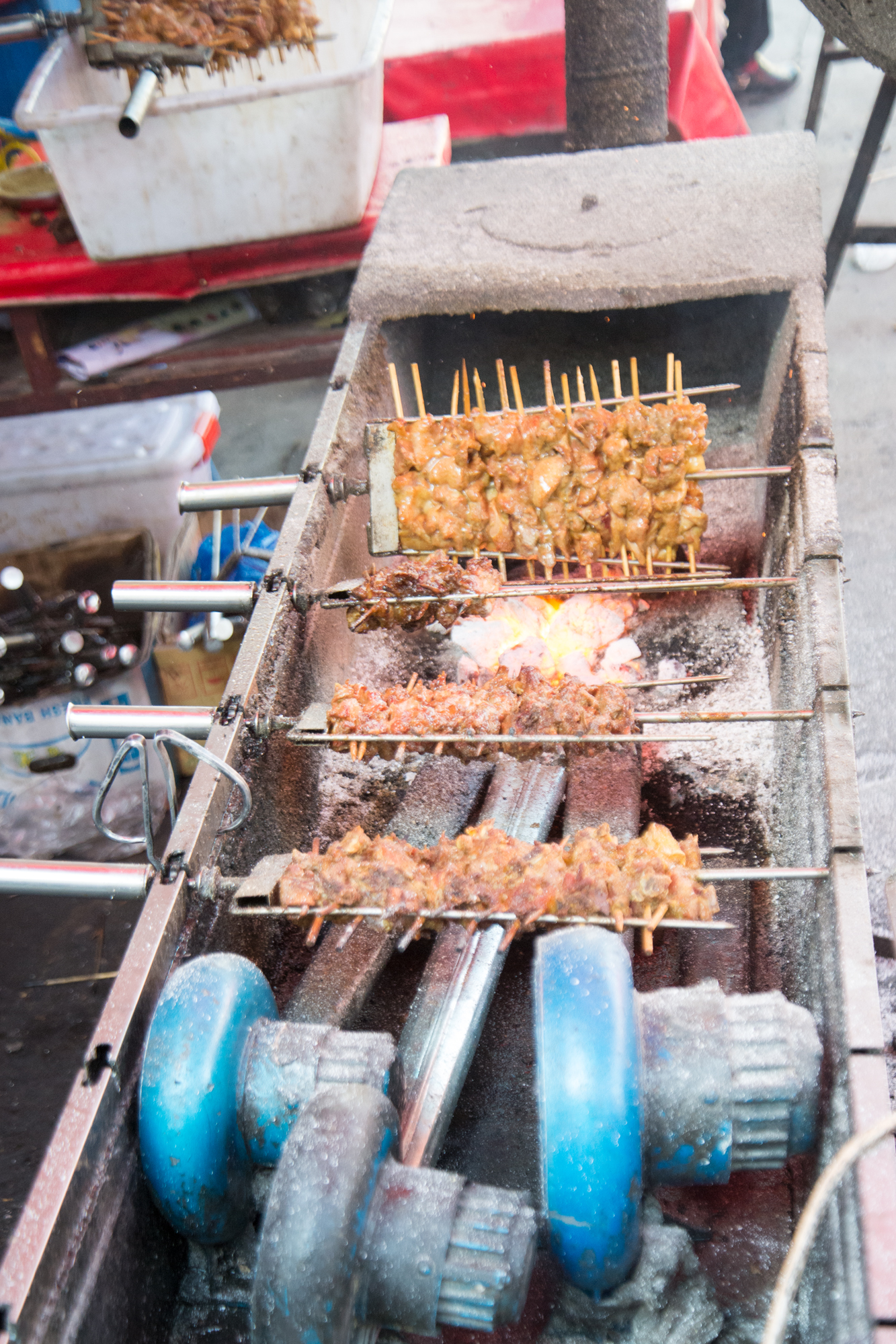 Automated kebab machine, Kashgar Bazaar