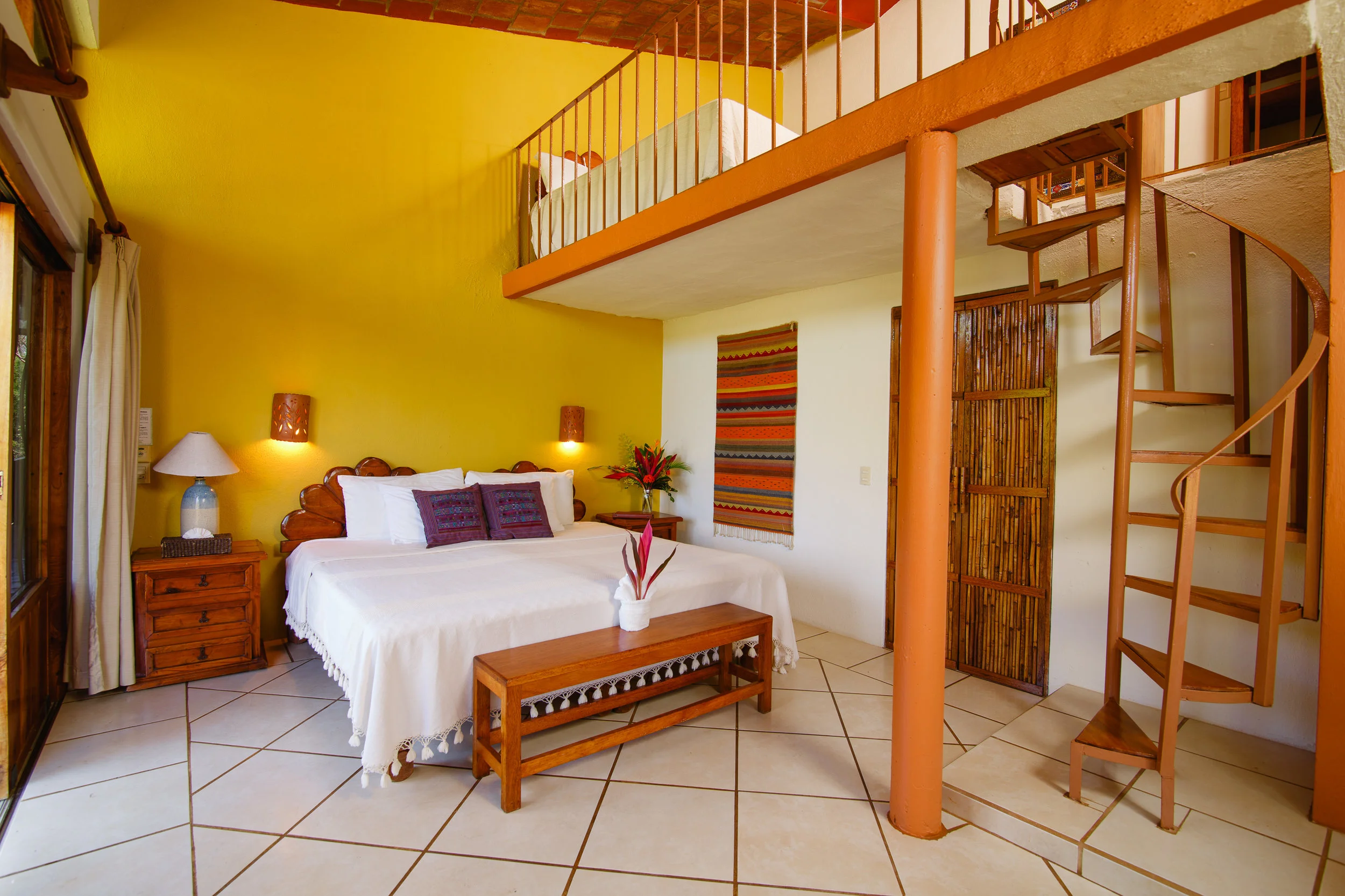 Dorm Rooms are large rooms with a loft and 3 to 4 beds are ideal for families or dorm style rooming.