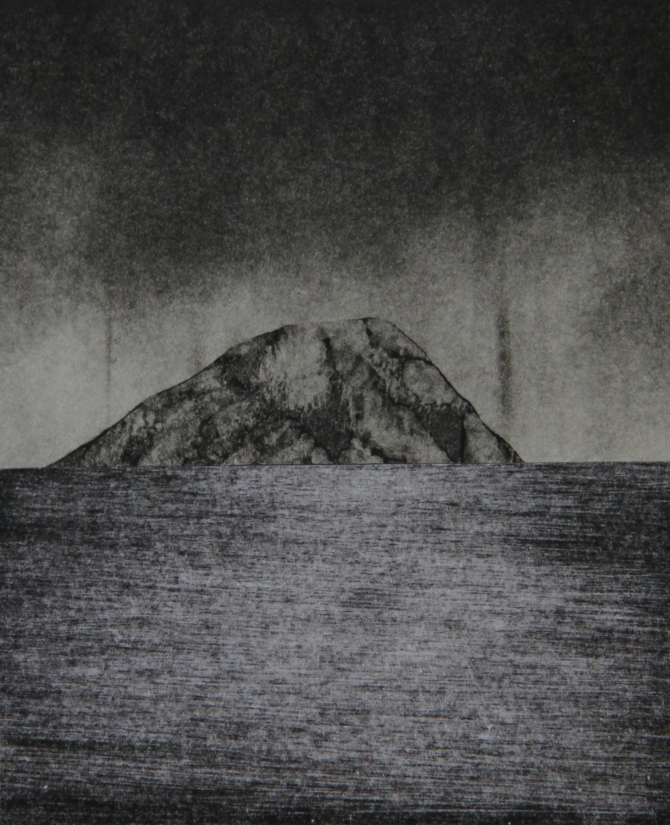 Have a peak and sea (3) , Monotype collage, 2.5"x3.5" 2014