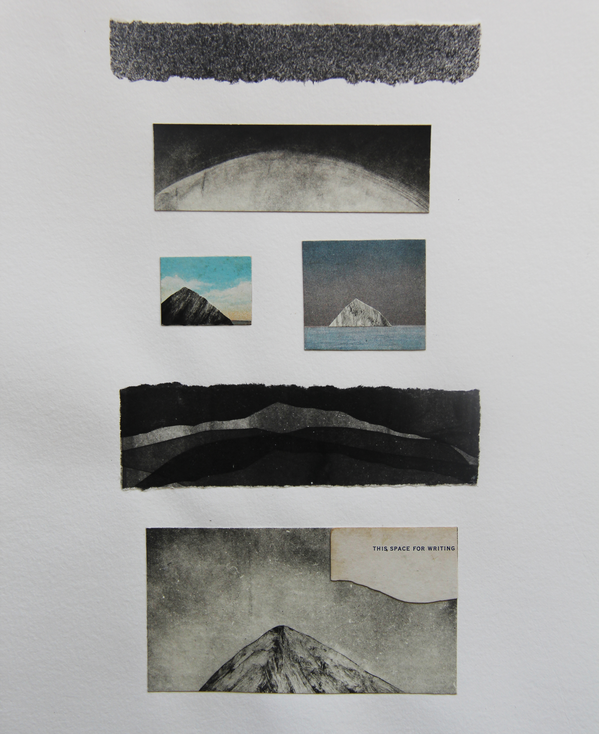 Mono Lake, CA Monotype Collage 11"x14" 2015