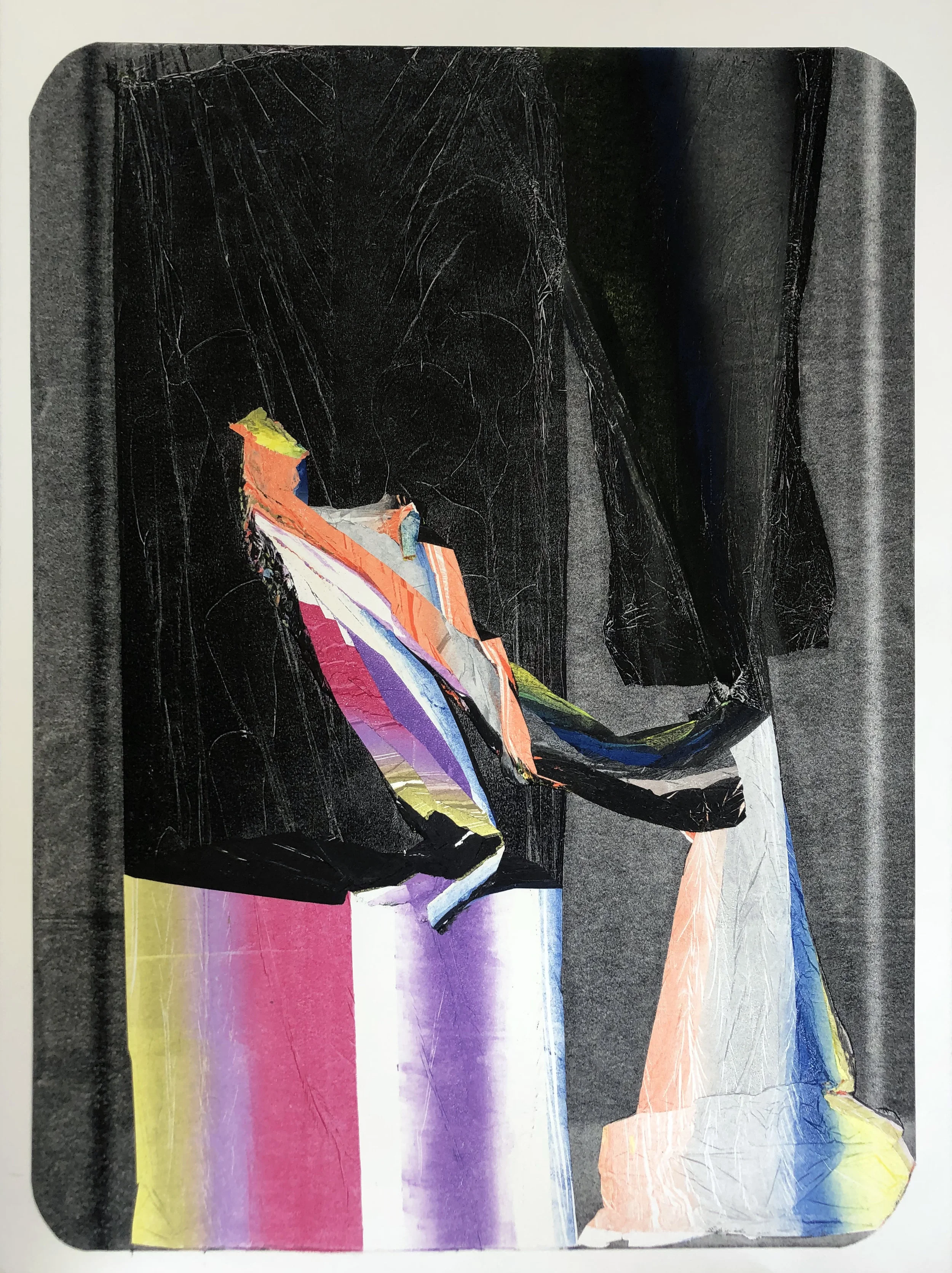 Untitled , Monotype Print, Made with Fraser Muggeridge and Aidan Johnson 22”x30” 2018