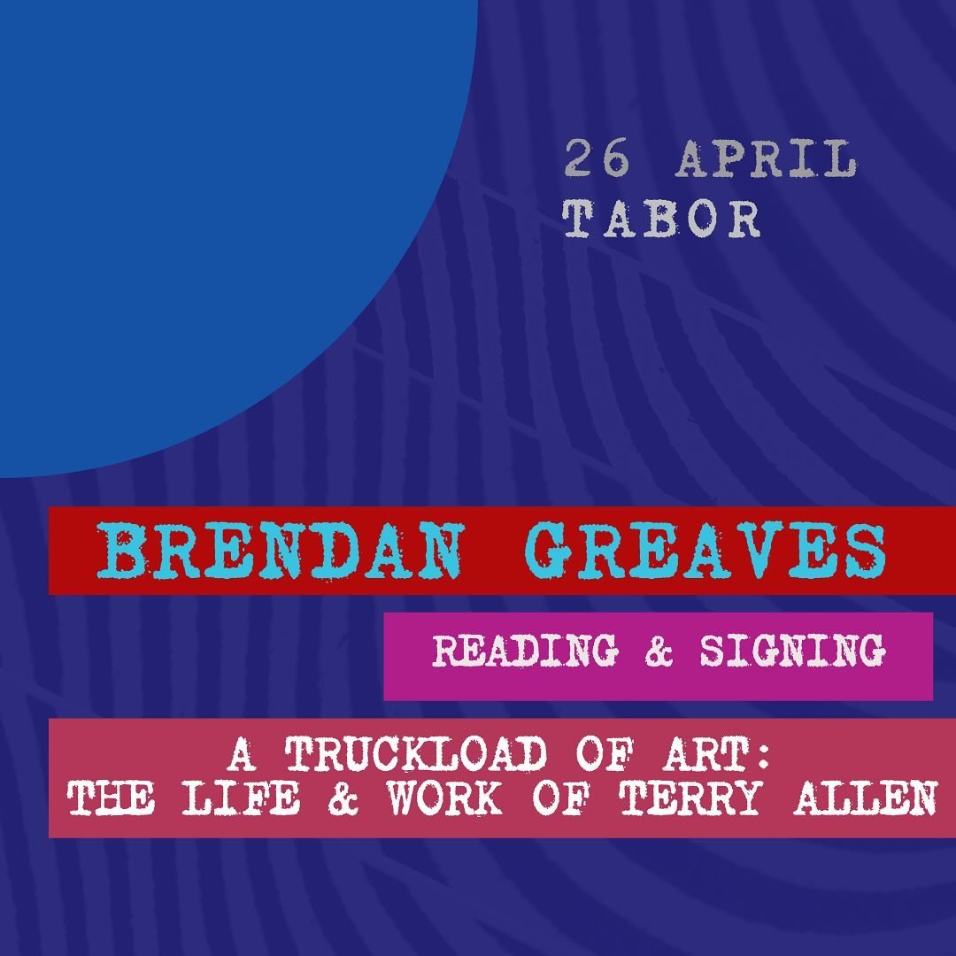 FRIDAY - 6PM - FREE! Come join us at Tabor on Friday for the next Spring Happening. This time we&rsquo;re doing something a little different - a book reading &amp; signing. Brendan Greaves is a creative spirit we&rsquo;ve long admired, primarily for 
