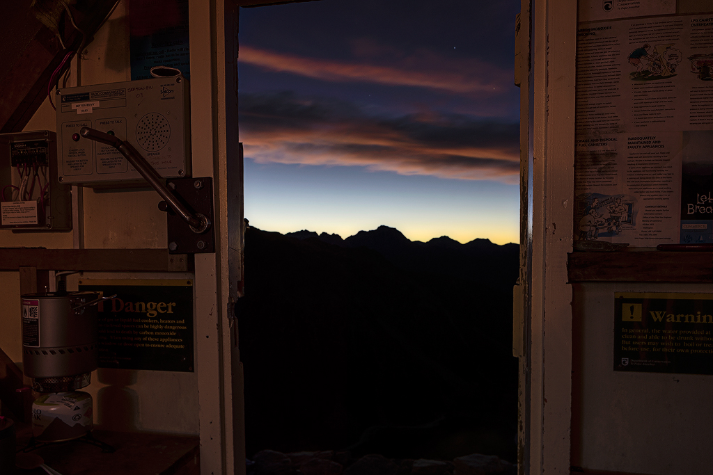 Sunrise from inside the hut