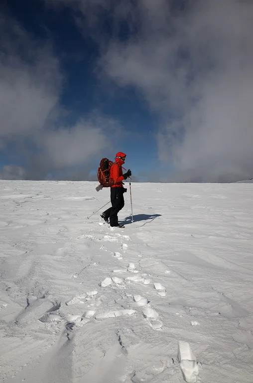 Journey home with one ski