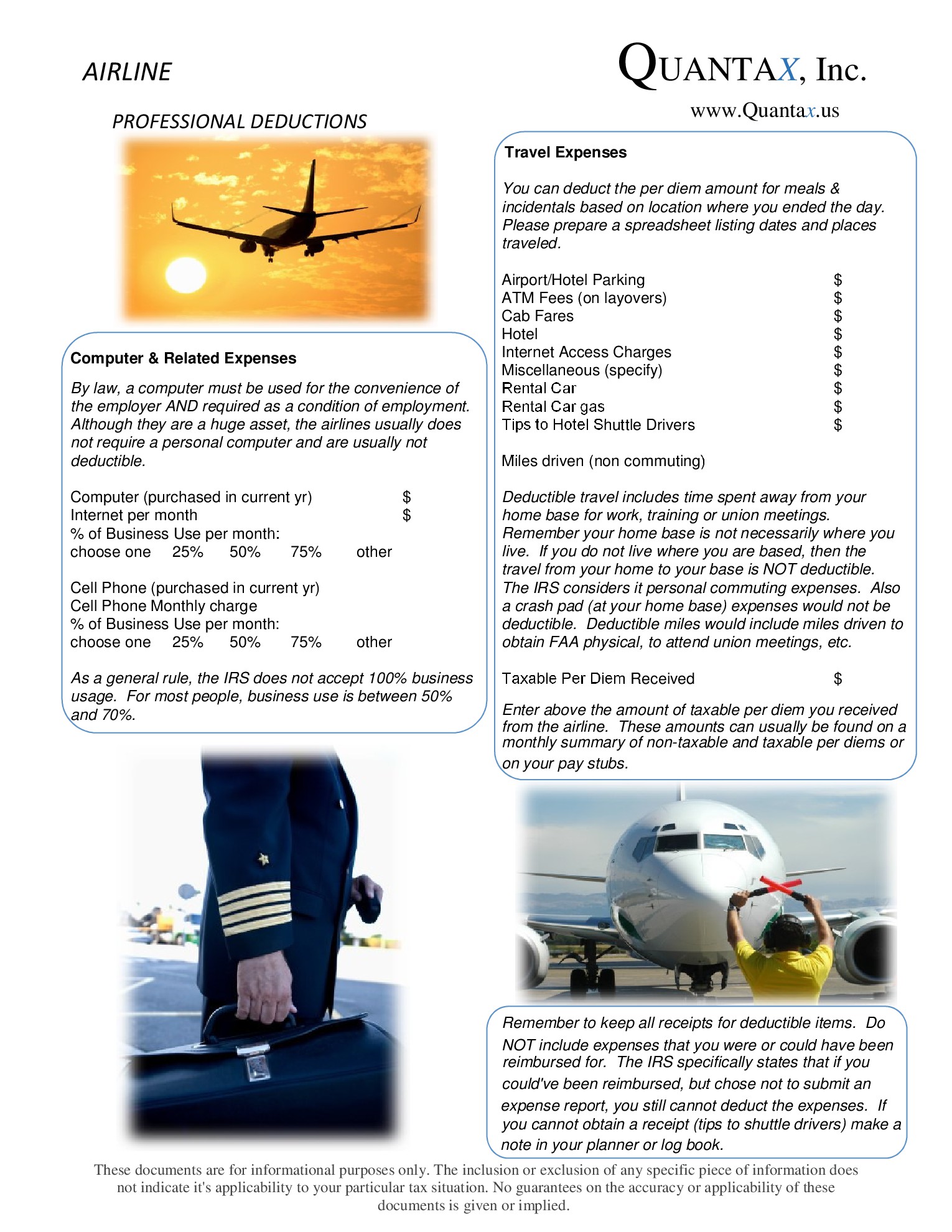 Airline Employee Worksheet