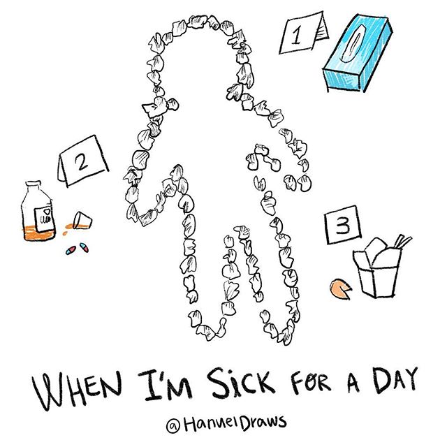 I can be extra when I&rsquo;m sick #flu #sickday #extra #doodle #illustration