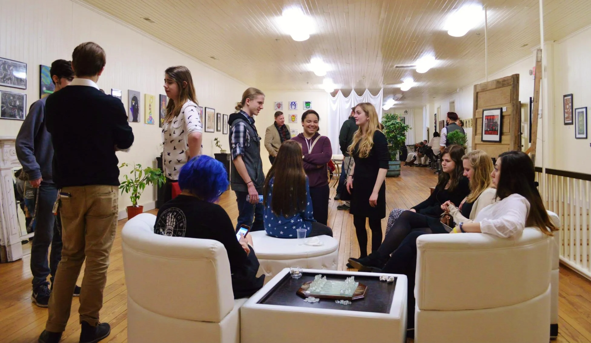 Opening Night for Modern Mythology at the Liv Again Gallery, Circa 9pm, 3 hours after opening. 