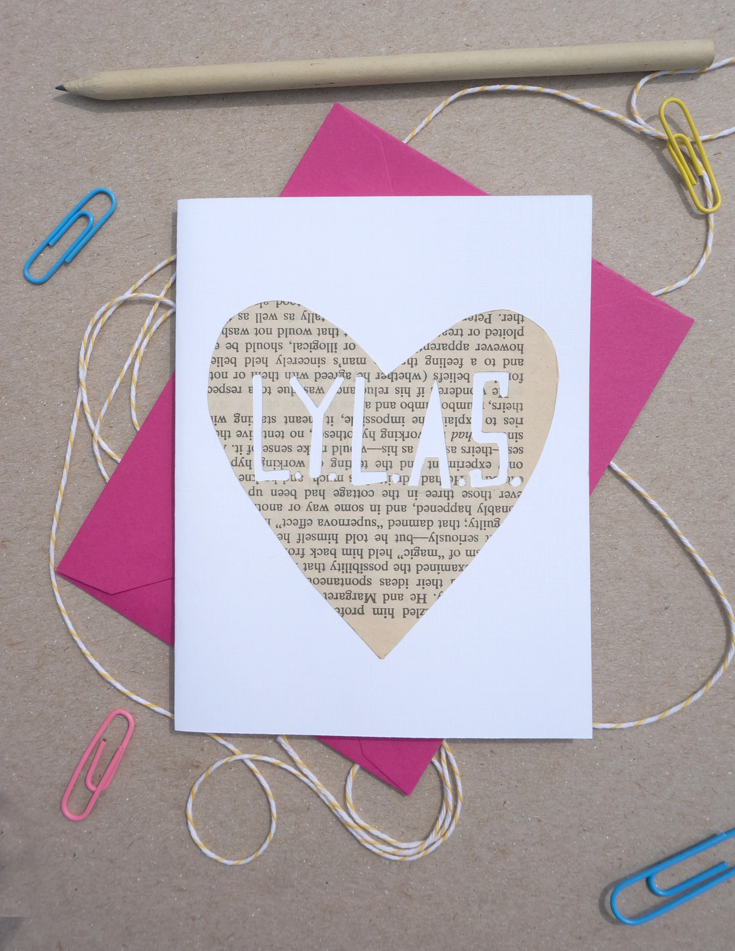 Cutout LYLAS Heart Card