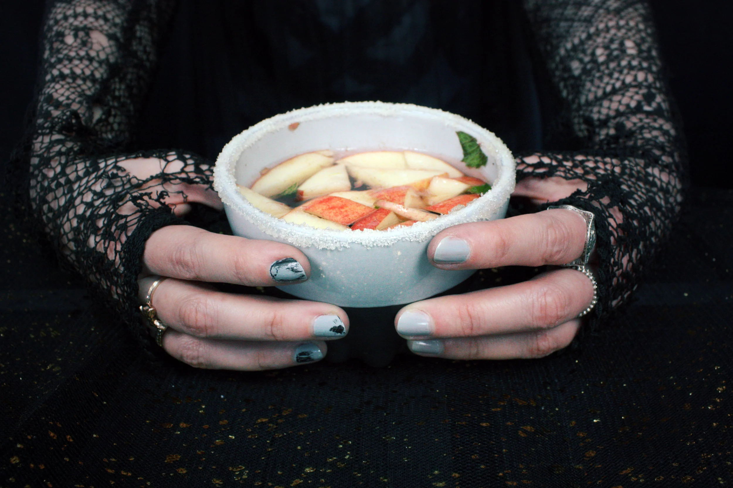 Pictured: ‘ARRIVAL’ Mood-Booster Cup , Model: Cute Not Kawaii , Rings: Custom Jewelry Lab