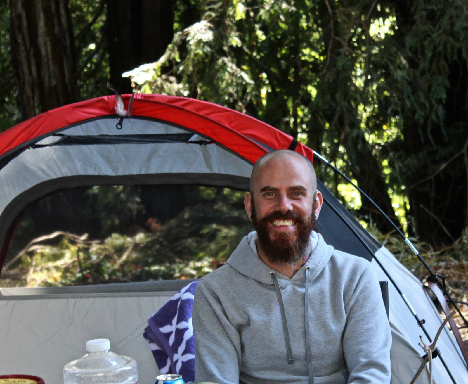 my friend collin, camping at the highlands resort in guerneville