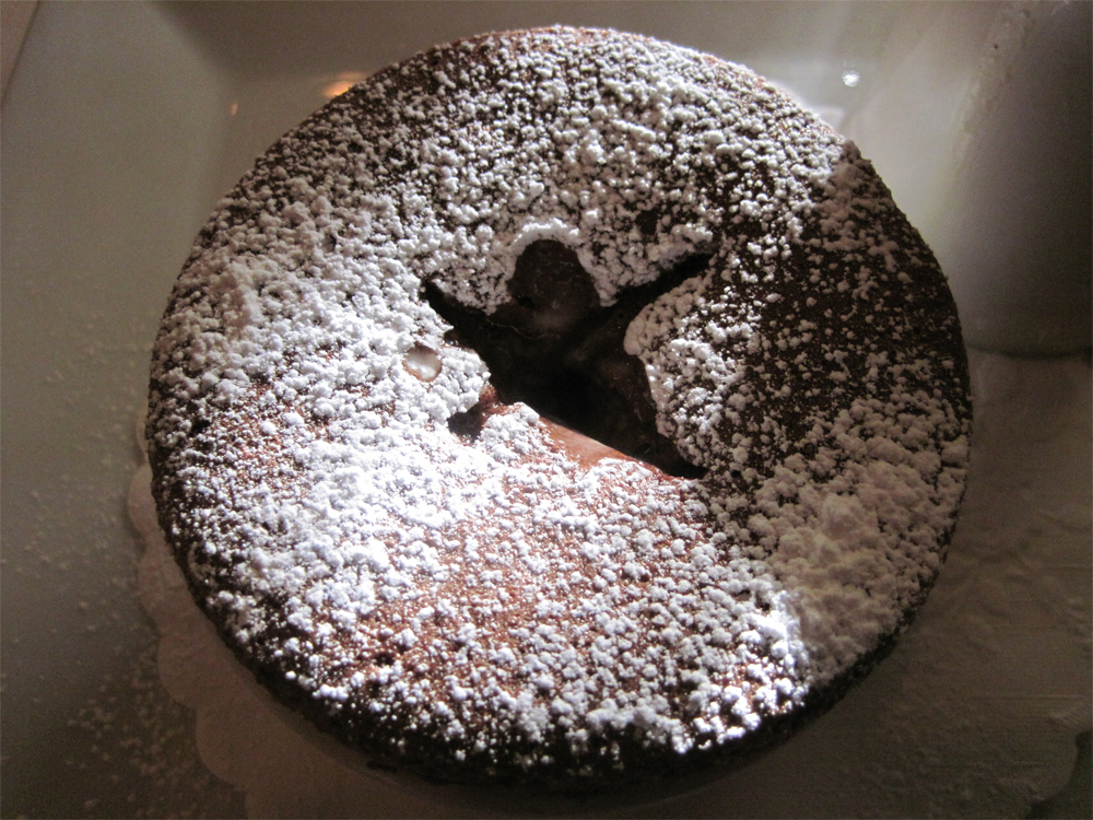 chocolate souffle at the hotel healdsburg