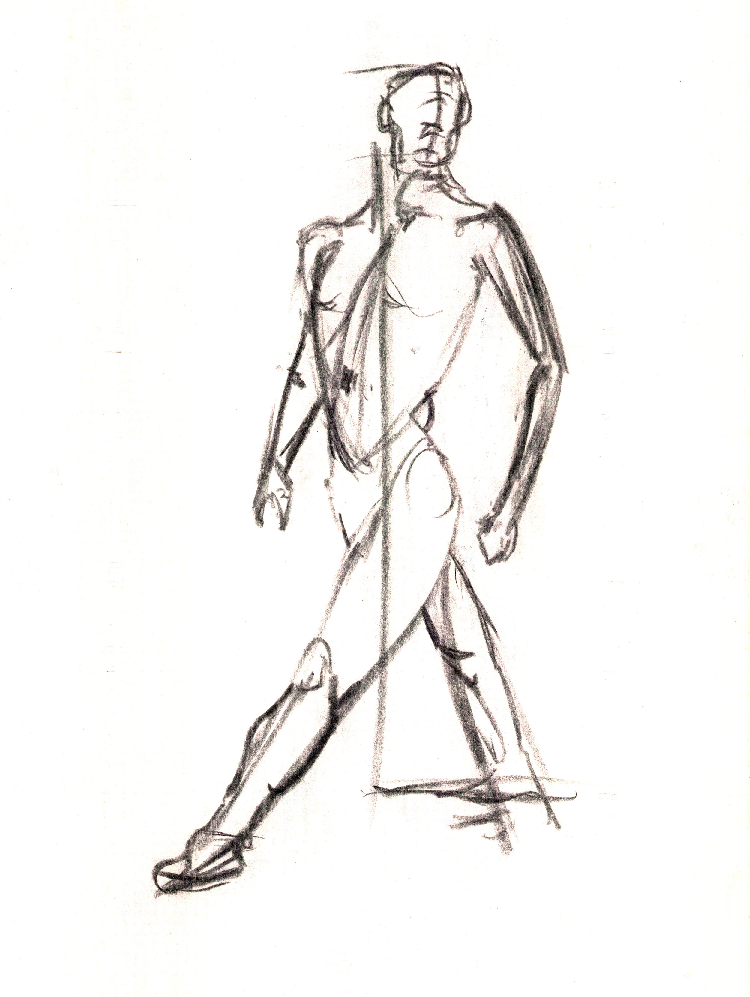 2 min Gesture/Life Drawing - Charcoal - 2014