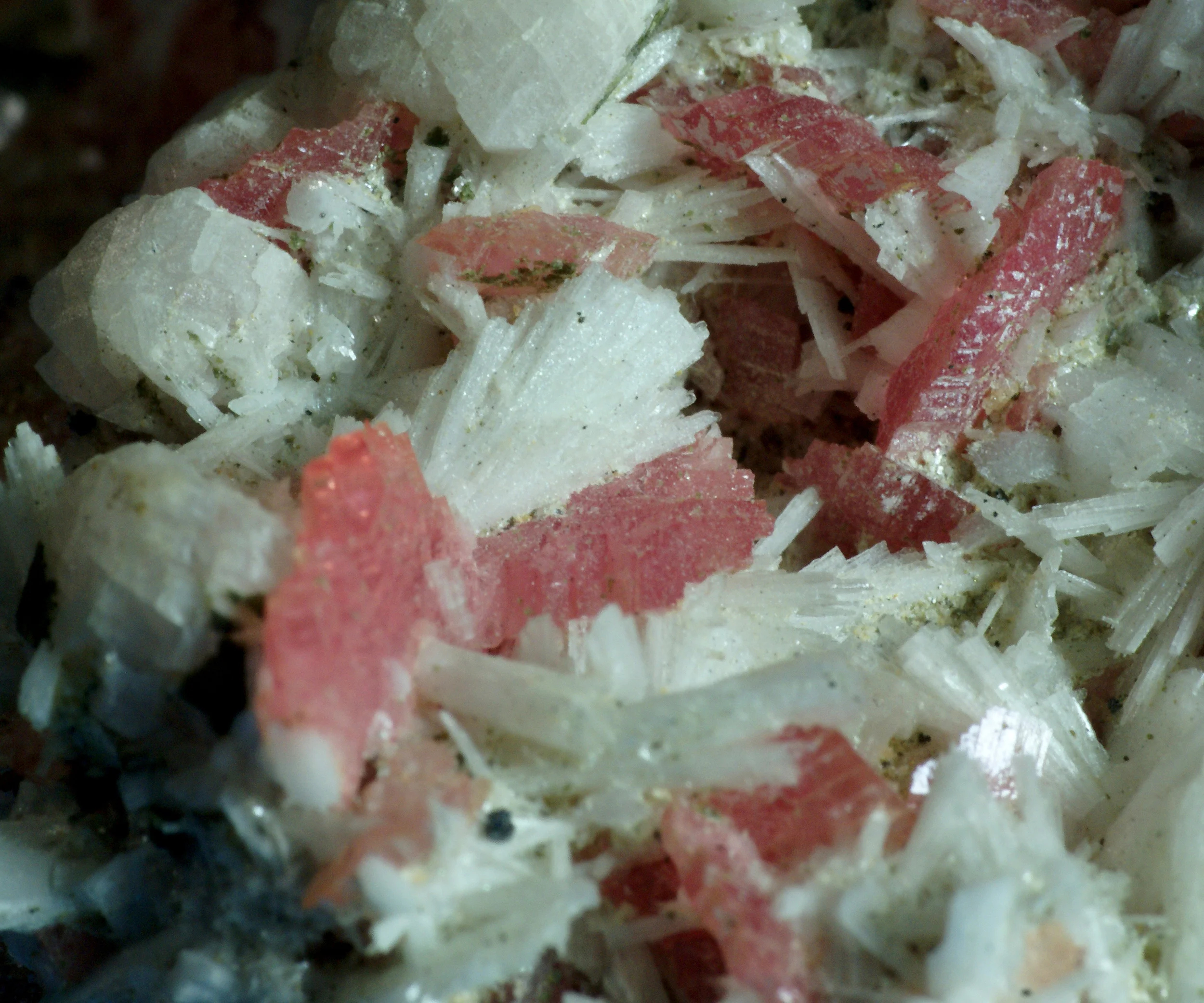 Bertrandite xls. on Rhodochrosite xls. (Ottens book)