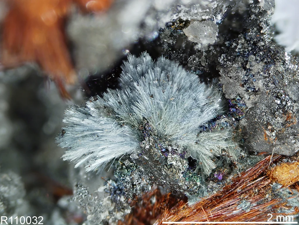 Kottigite xls. with Ludlockite xls.(studied specimen)