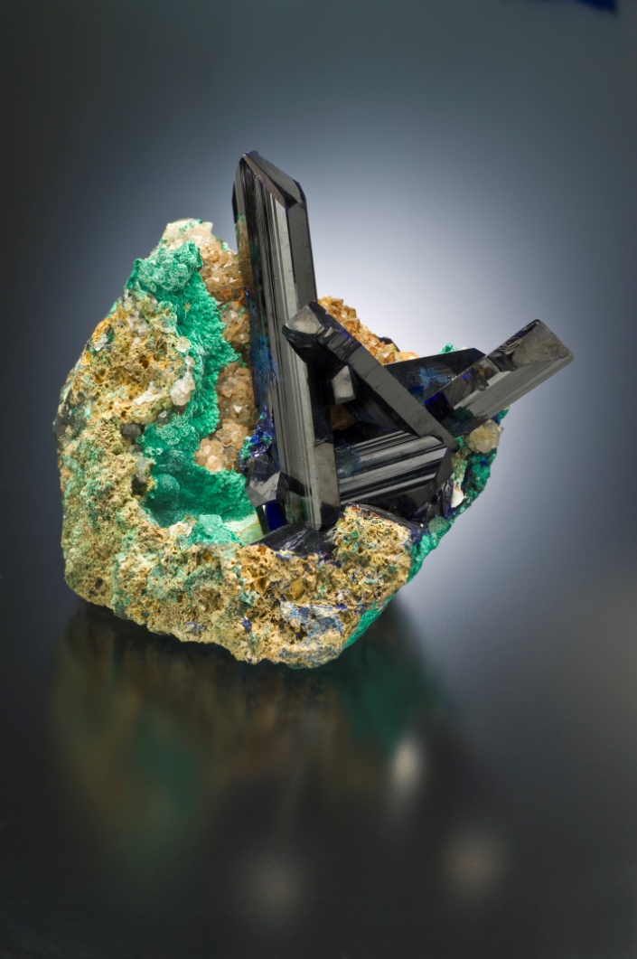 Azurite xls, Malachite - Old Green Hill (Kegel coll)