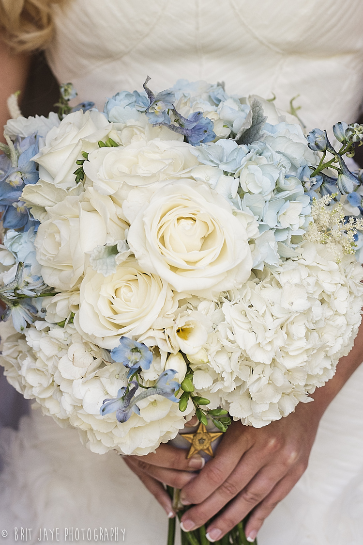 White & Blue Bridal Bouquet
