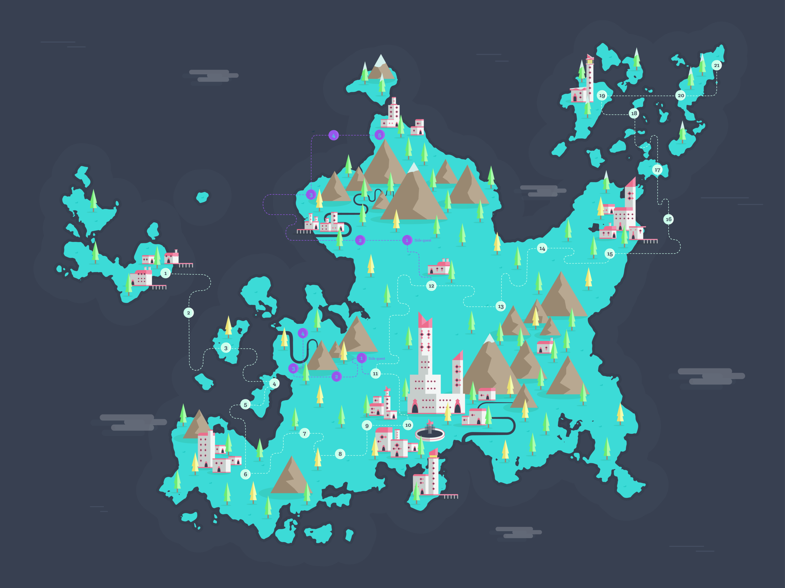 Was working on a map for a potential game – inspired by Two Dots.