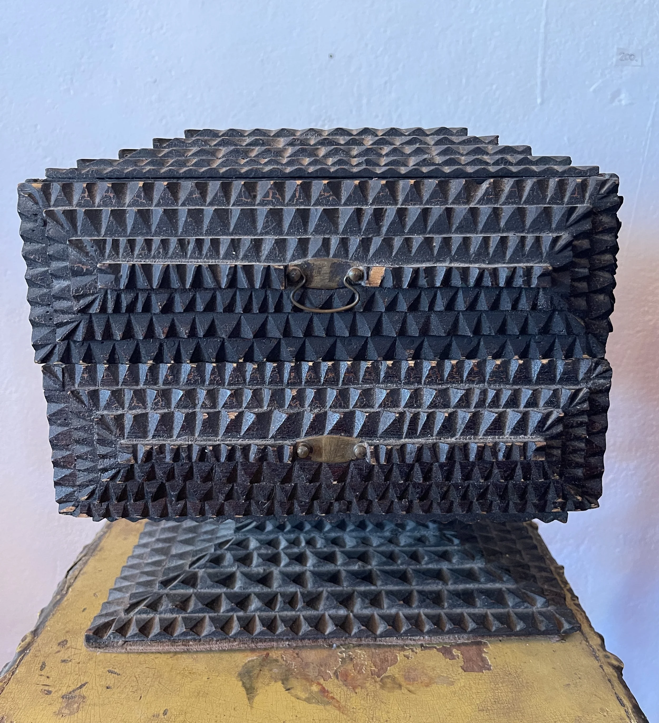 Double decker Tramp art box