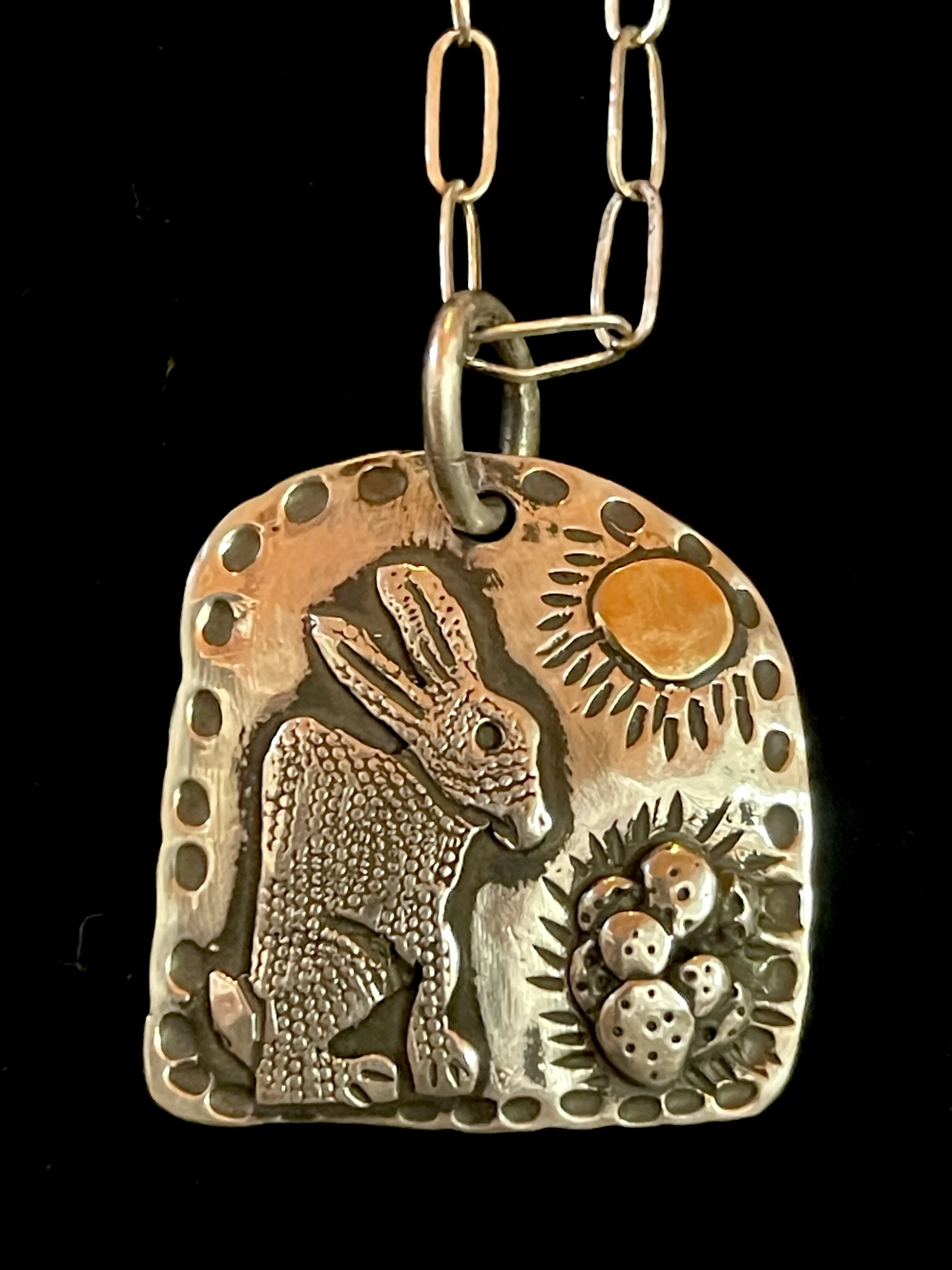 Rabbit and Cactus Necklace