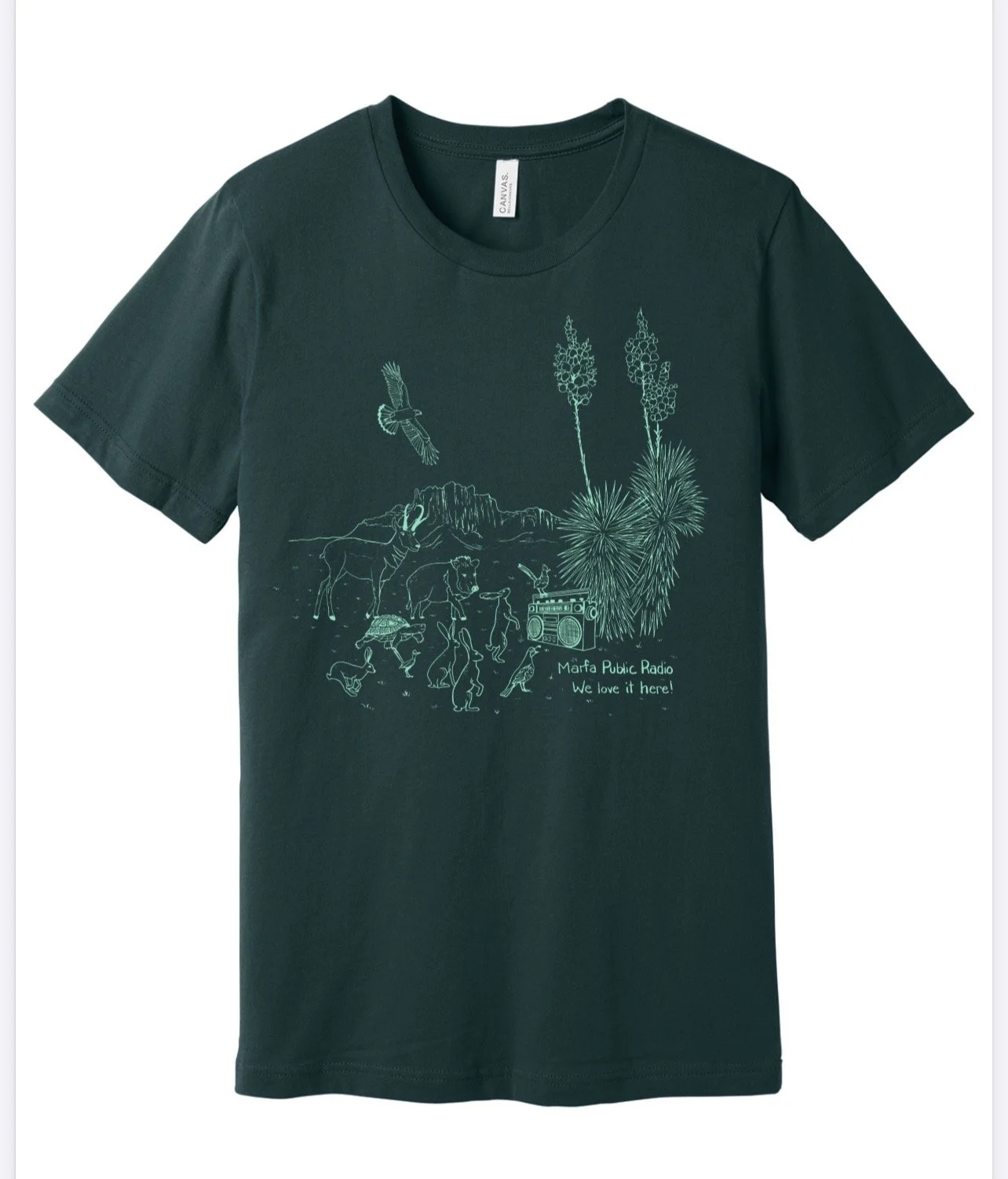 Tshirt designed by Heather Sundquist Hall for Marfa Public Radio