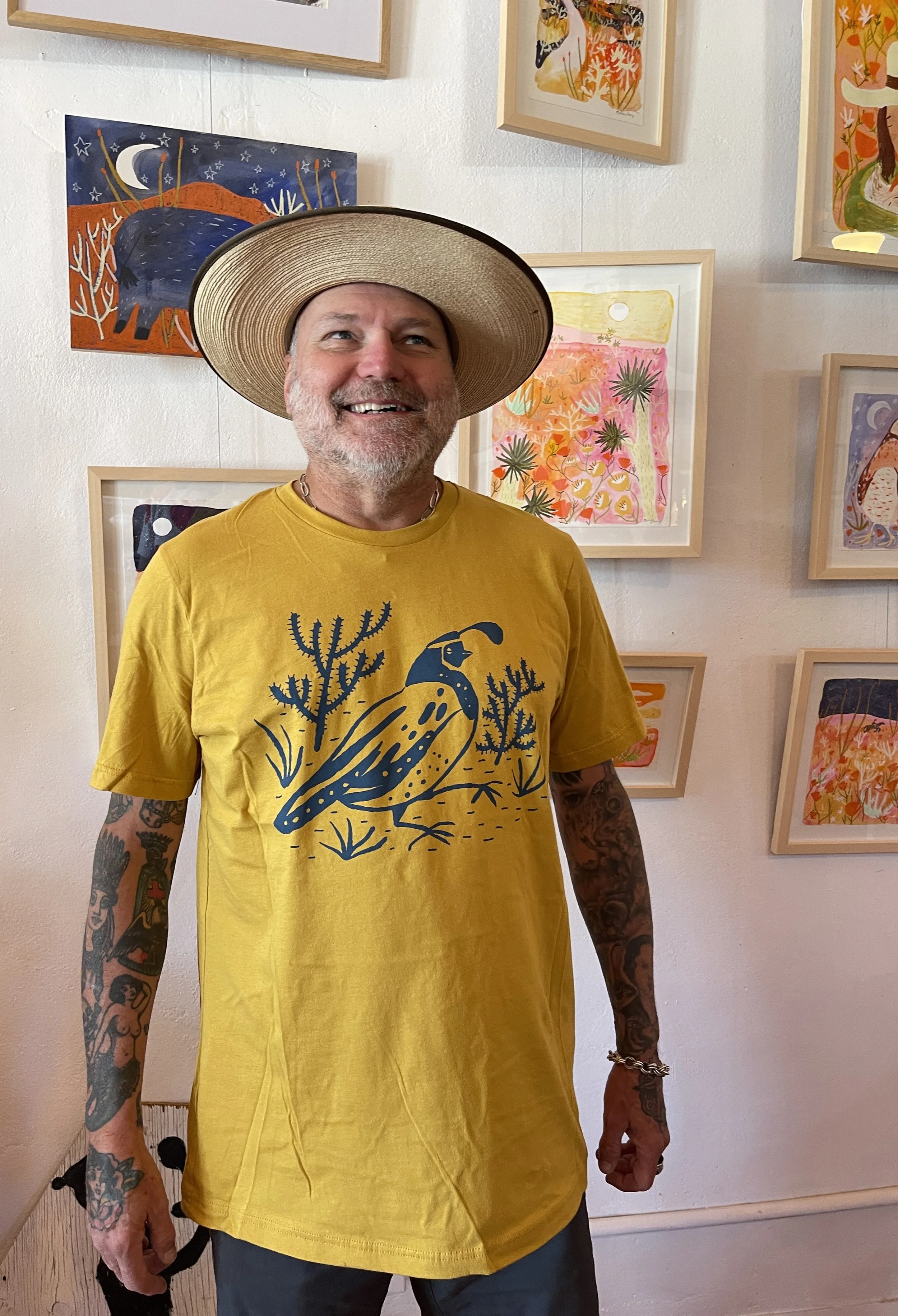 Quail tshirt by Melissa Lakey