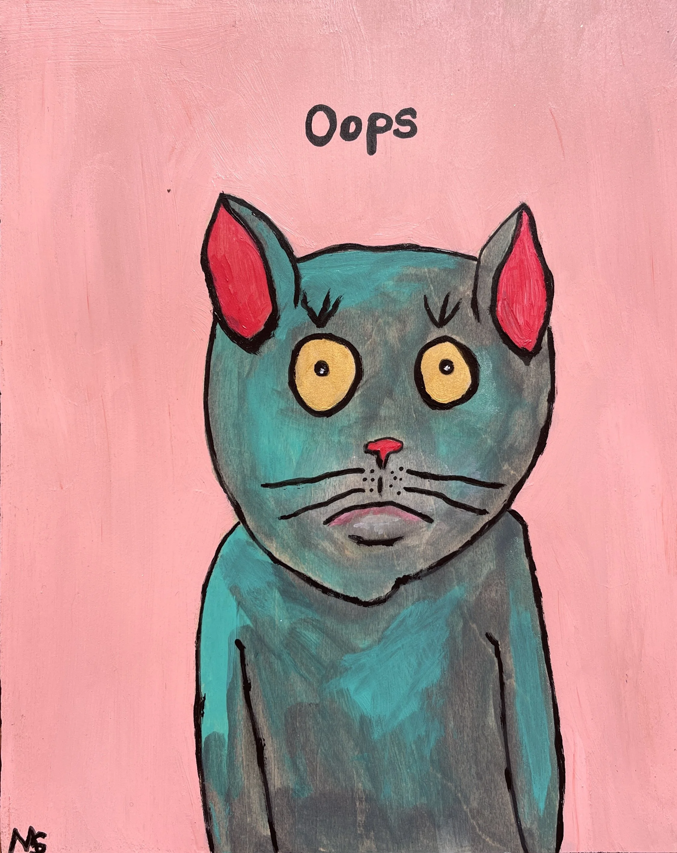 Oops Cat painting