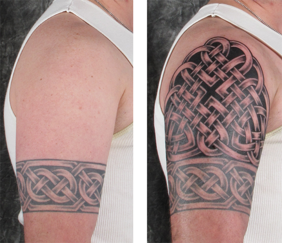 Valiant Upper Arm Half Sleeve Celtic Tattoo Design  LuckyFish Art