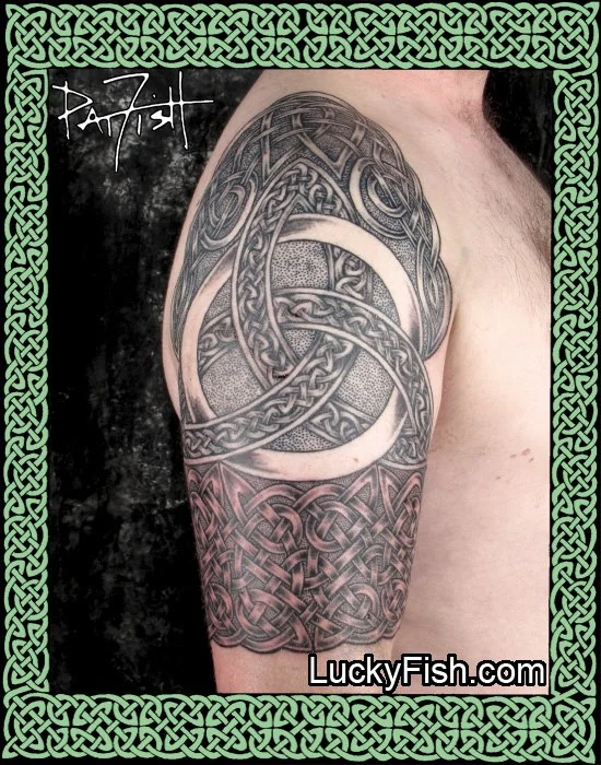 Trinity Celtic Sleeve Tattoo by Pat Fish