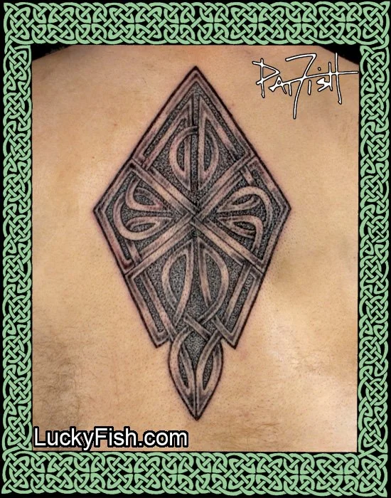 Celtic Diamond Lattice Tattoo by Pat Fish